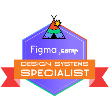 Figma.camp Design Systems Specialist badge